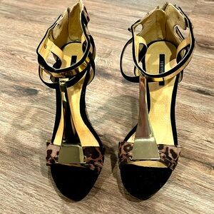 Leopard & Gold heels